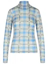 Jw Anderson J. W. Anderson Fitted Turtleneck With All-over Logo Print In Blue