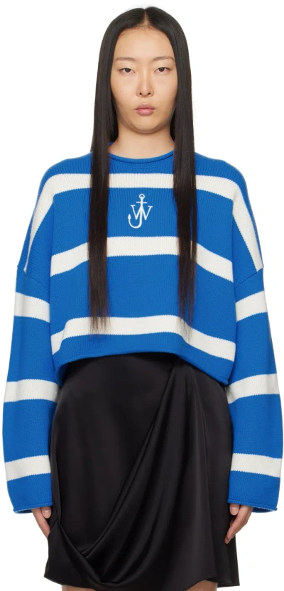 Jw Anderson Blue Striped Sweater