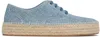 Jw Anderson Blue Suede Lace-front Platform Espadrilles In 800