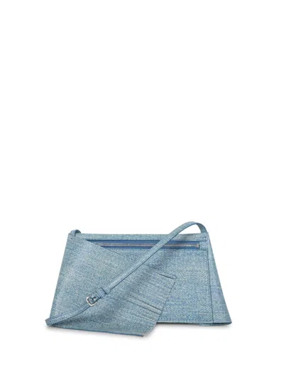 Jw Anderson Blue Suede Shoulder Bag.
