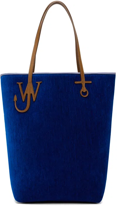 Jw Anderson Anchor Contrasting-trim Tote Bag In Blue