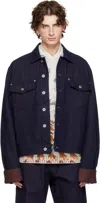 Jw Anderson Blue Turn Up Cuff Denim Jacket In Blue
