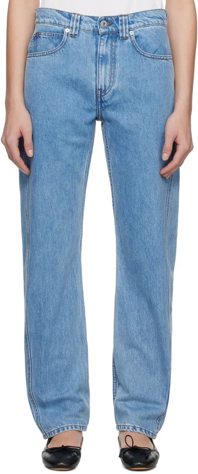 Jw Anderson Blue Twisted Slim Leg Denim Jeans