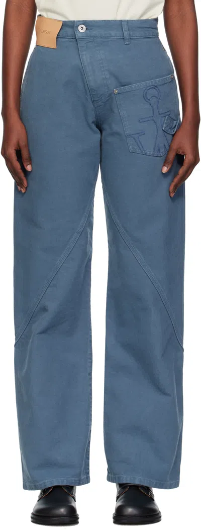 Jw Anderson Blue Twisted Workwear Trousers