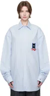 Jw Anderson Blue Window Embroidered Shirt In 804 Light Blue
