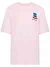 Jw Anderson T-shirt Embroidered Window Graphic Print In Pink