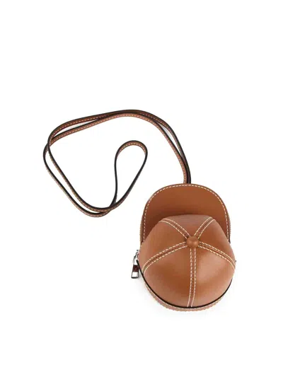 Jw Anderson Nano Leather Cap Bag Ss 2021 In Brown