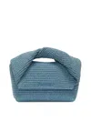 Jw Anderson Medium Twister Raffia Tote Bag In Blue