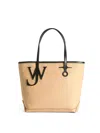 Jw Anderson Beige Canvas Small Anchor Bucket Bag Beigeblack Borse A Mano In Nude