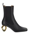 Jw Anderson Woman Ankle Boots Black Size 10 Calfskin In Beige