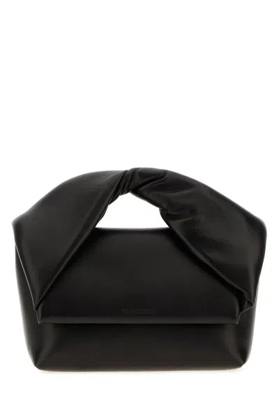 Jw Anderson Black Leather Mini Twister Handbag In Yellow