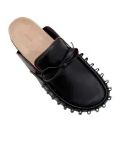 Jw Anderson Bow Detail Leather Mules In Black