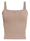 Jw Anderson Bow-detail Open-work Tank Top In Neutral