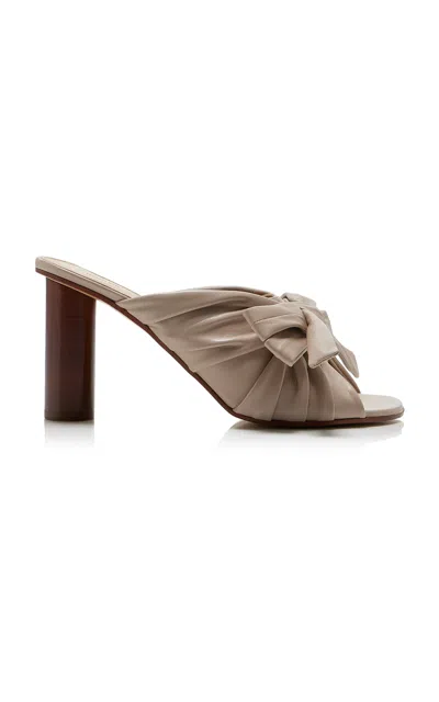 Jw Anderson Bow-detailed Leather Sandals In Taupe