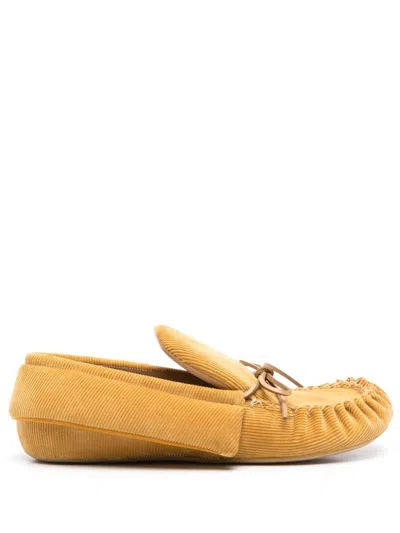 Jw Anderson Yellow Corduroy Loafers<br/>