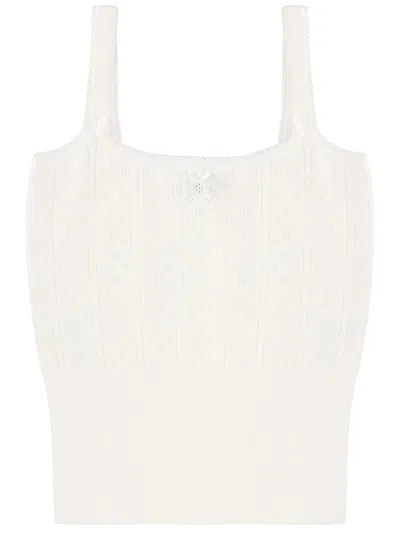 Jw Anderson Bow Knit Tank Top In White