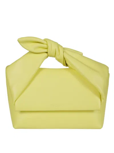 Jw Anderson Bow Midi Twister Bag In Yellow