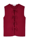 JW ANDERSON BOW RIBBED COTTON-BLEND TANK