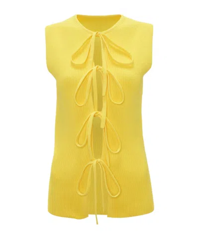 Jw Anderson Bow Tie Tank Top In Yellow