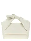 Jw Anderson Twister Midi Bow Leather Top-handle Bag In White