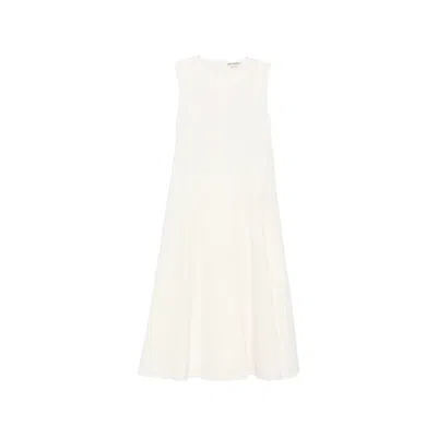 Jw Anderson Bow-detail Sleeveless Midi Dress In White
