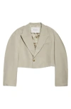 Jw Anderson Boxy Crop Jacket In Stone