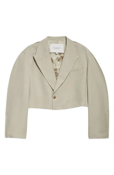 Jw Anderson Boxy Crop Jacket In Stone