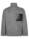 Jw Anderson J. W. Anderson High Neck Grey Sweater In Gray