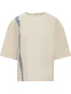 Jw Anderson Linen T-shirt In Beige
