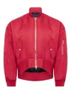 Jw Anderson Oversized Curved Hem Bomber Jacket Ruby In Pink