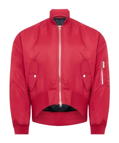 Jw Anderson Boxy Zip-front Bomber Jacket In Red