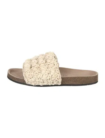 Pre-owned Jw Anderson Braided Accents Slides In Neutral