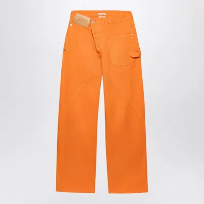 JW ANDERSON JW ANDERSON BRIGHT ORANGE TWISTED-DENIM JEANS