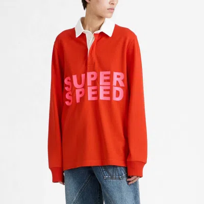 Jw Anderson Bright Red Super Speed Polo Shirt