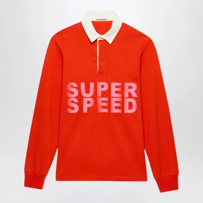 Jw Anderson Bright Red Super Speed Polo Shirt