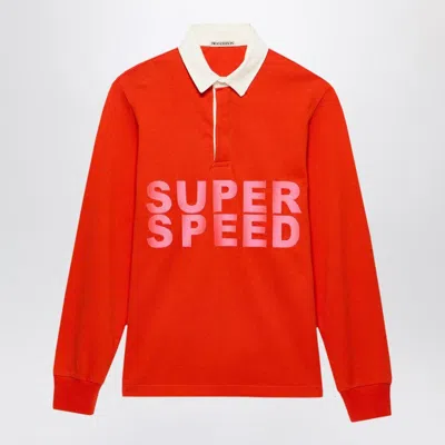 Jw Anderson Bright Red Super Speed Polo Shirt Women