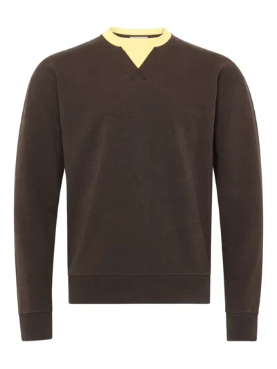 Jw Anderson Contrast-trim Sweatshirt In Brown