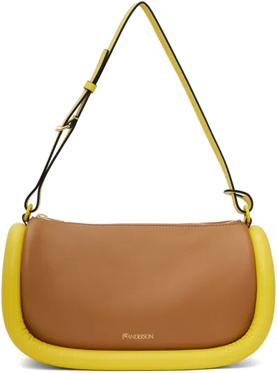 Jw Anderson Bumper-15 Leather Crossbody Bag In Toffee Yellow