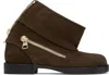 Jw Anderson Biker Foldover Shaft Bootie In 600 Brown