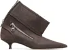 Jw Anderson Brown Biker Kitten Heel Boots In Brown