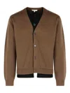 Jw Anderson Brown Cashmere Blend Layered Cardigan In Brown