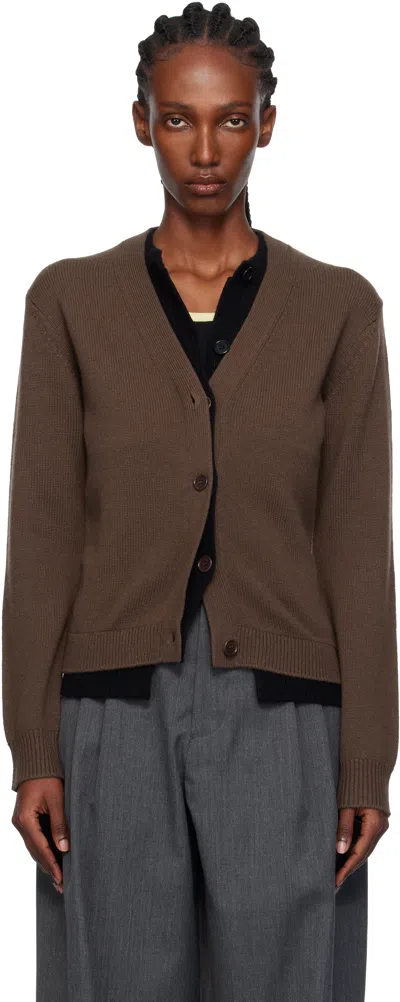 Jw Anderson Brown Contrast Layered Cardigan