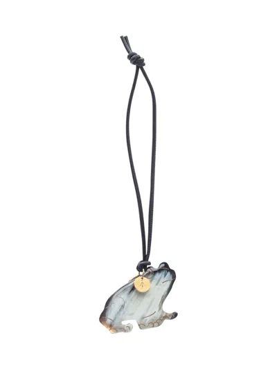 Jw Anderson Brown Frog Charms & Key Holders In Multi