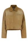 Jw Anderson Camel Cotton Padded Jacket In Brown