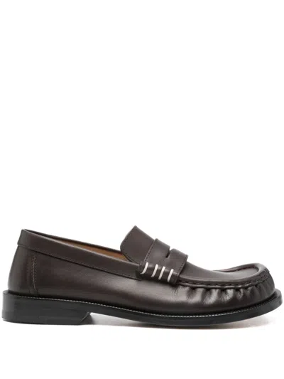 Jw Anderson Brown Full Grain Calf Leather Flat Shoes
