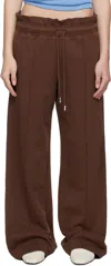 Jw Anderson Brown Gathered Waist Track Pants In 621 Chestnut