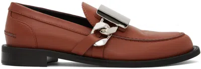 Jw Anderson Crystal-embellished Loafer Mules In Brown