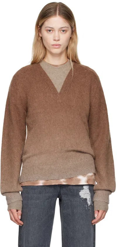 Jw Anderson Brown Gradient Sweater In 660 Chocolate Brown