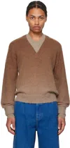 Jw Anderson Brown Gradient Sweater In 660 Chocolate Brown
