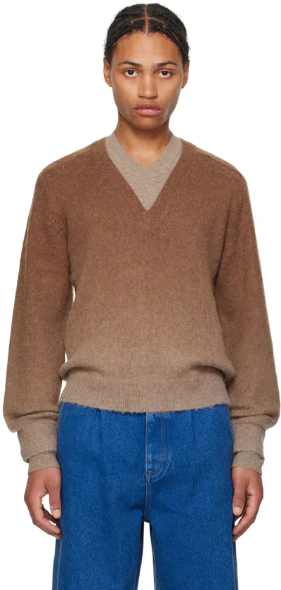 Jw Anderson Brown Gradient Sweater In 660 Chocolate Brown